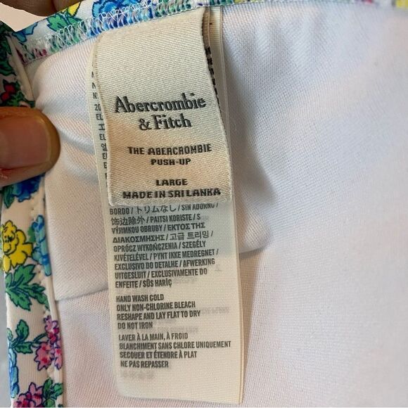 Abercrombie and Fitch ruffle flutter Bikini floral bra top padded push up Large - Picture 6 of 12